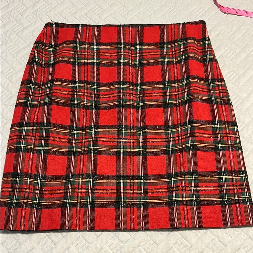 Talbots Red and Black Mini Pencil Skirt